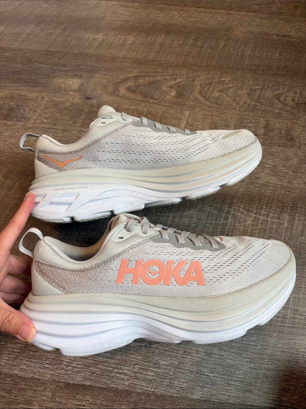 Hoka Bondi 8 Running Shoes Women’s 8.5 Harbor Mist/Lunar Rock Athletic - Picture 4 of 9
